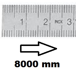 HORIZONTAL FLEXIBLE RULE CLASS II LEFT TO RIGHT 8000 MM SECTION 30x1 MM<BR>REF : RGH96-G28M0E1M0